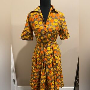 Floral Orange and Yellow Dress